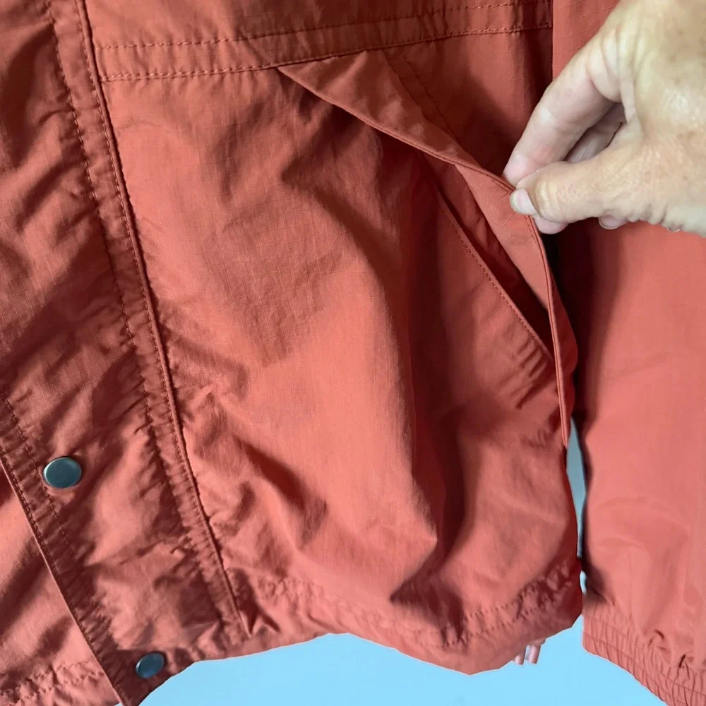 Goodfellow Burnt Orange Water Resistant Hooded Windbreaker Jacket M Outdoor Fall